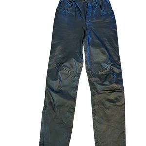 Black 100% Genuine Leather Pants